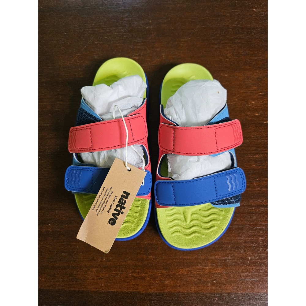 Native Frankie Sugarlite Sandals Kid C11 Blue Green UV Hyper Strap 65109500-4156